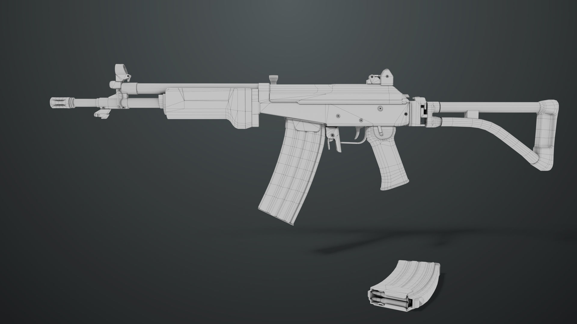 4 Assault Rifle All PBR Unity UE Textures Included 3D Model Collection_14