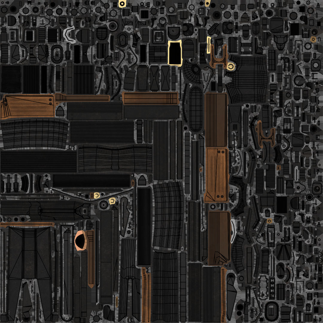 4 Assault Rifle All PBR Unity UE Textures Included 3D Model Collection_28