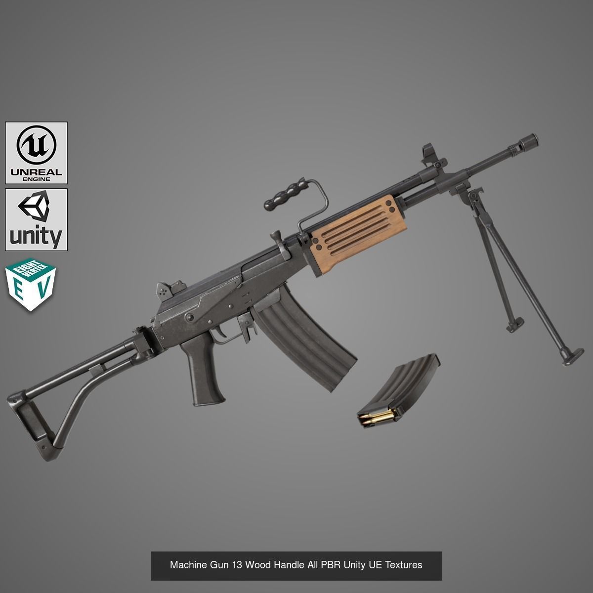 4 Assault Rifle All PBR Unity UE Textures Included 3D Model Collection_22