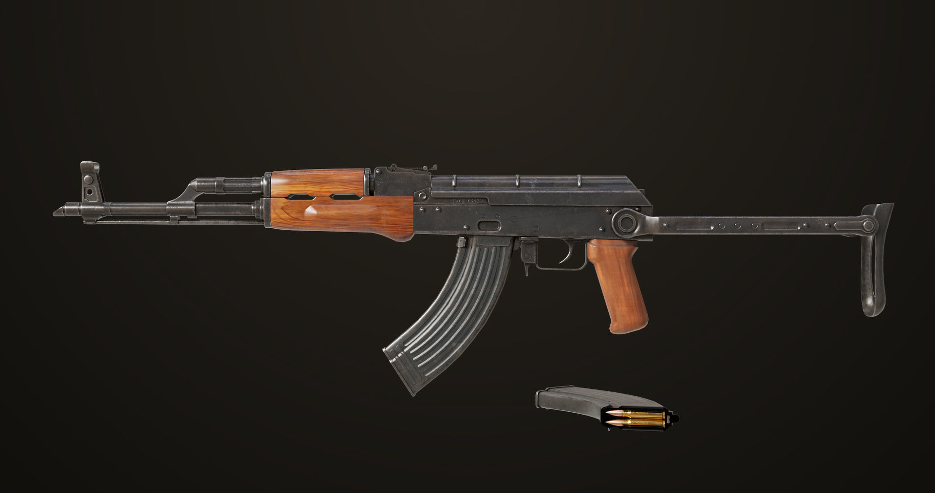 4 Assault Rifle All PBR Unity UE Textures Included 3D Model Collection_4