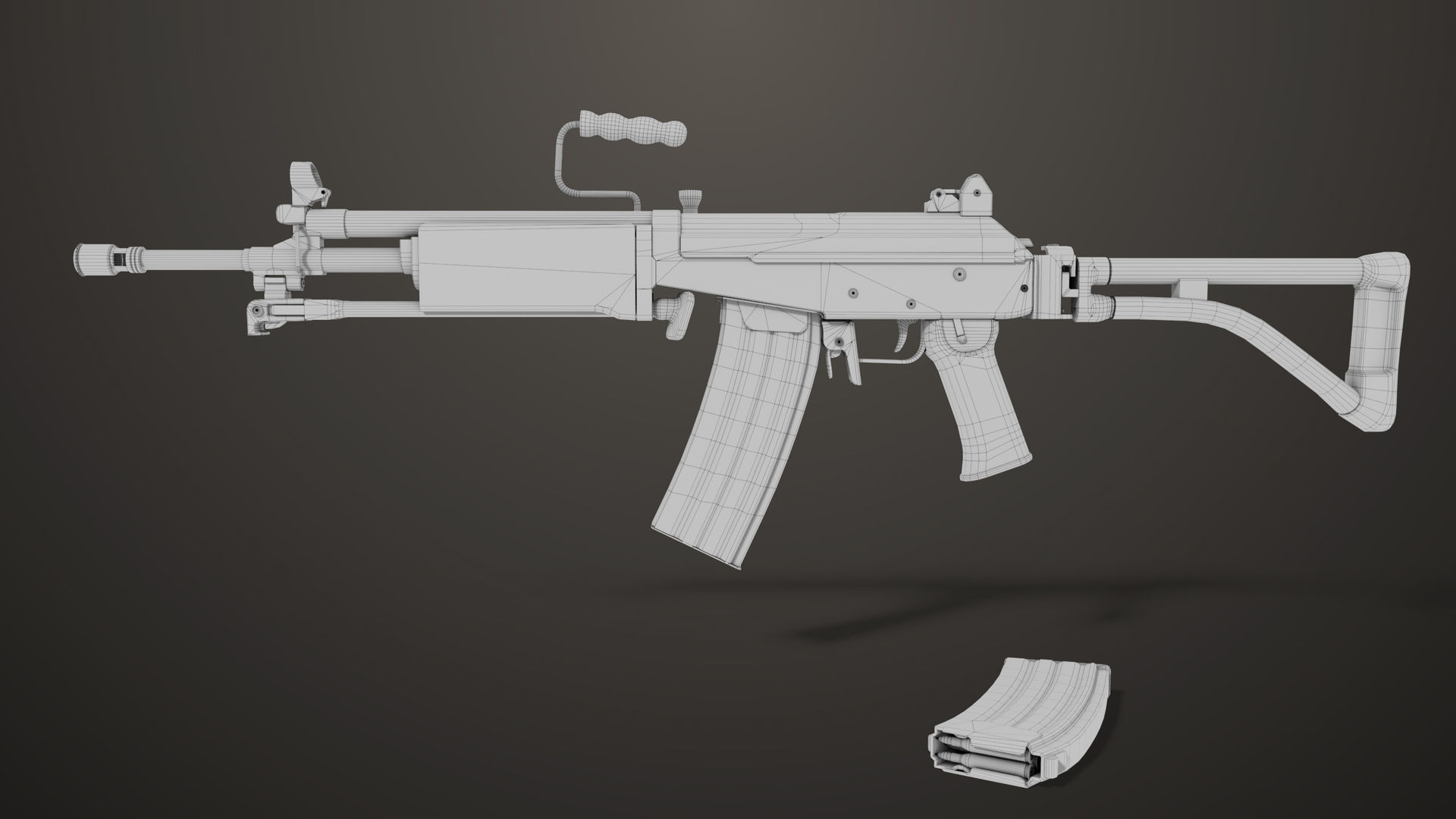 4 Assault Rifle All PBR Unity UE Textures Included 3D Model Collection_27