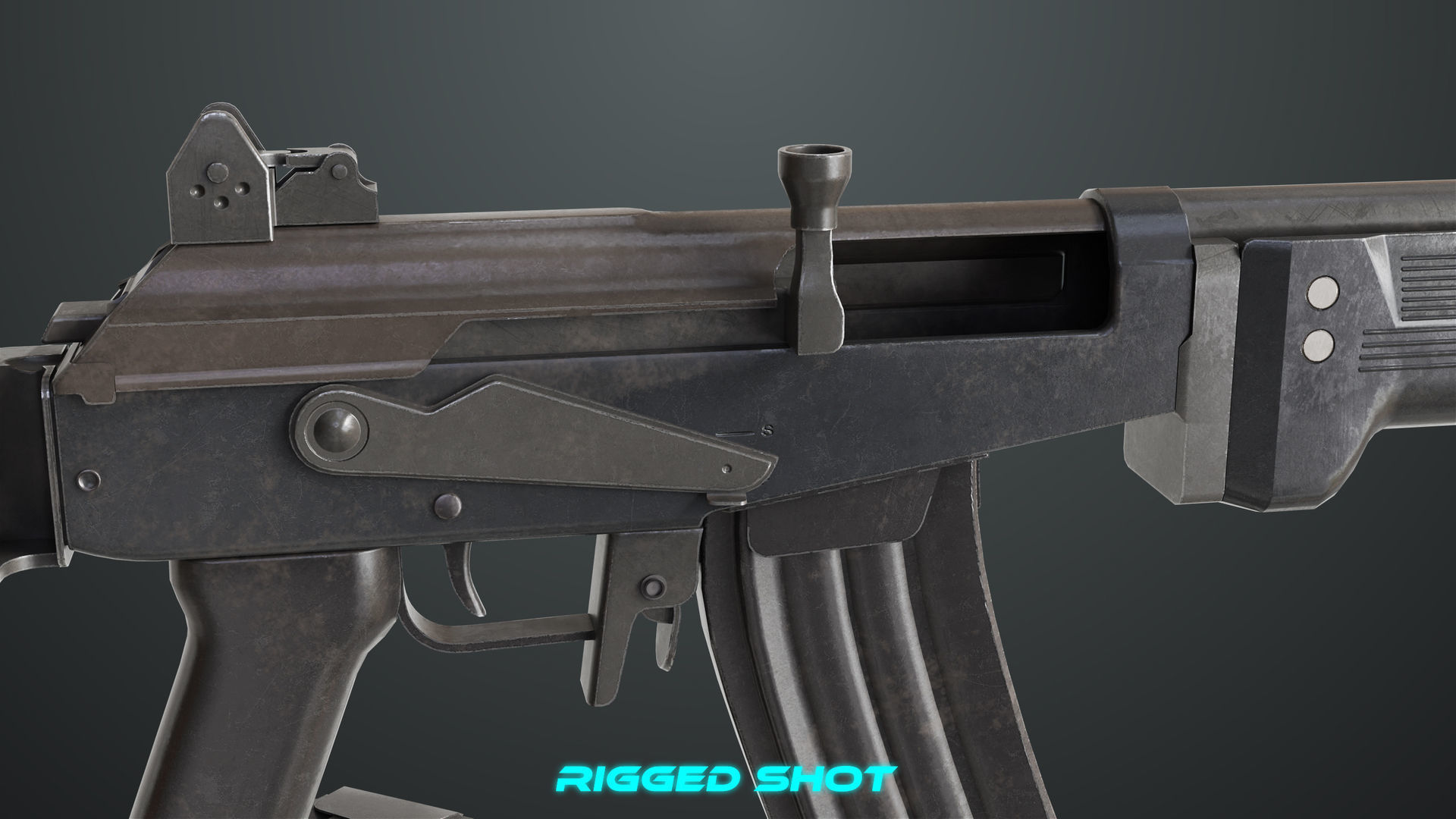 4 Assault Rifle All PBR Unity UE Textures Included 3D Model Collection_12