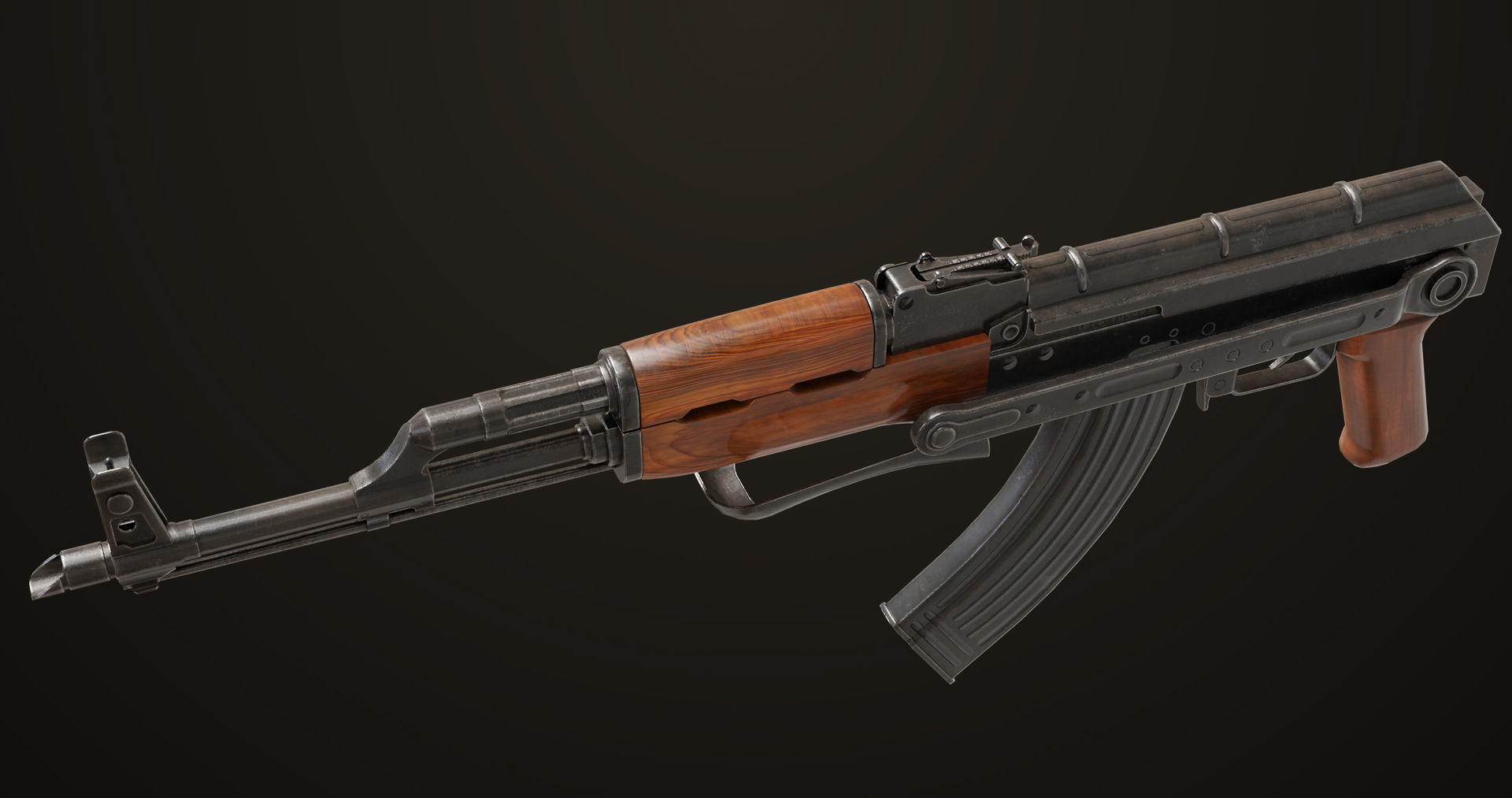 4 Assault Rifle All PBR Unity UE Textures Included 3D Model Collection_6