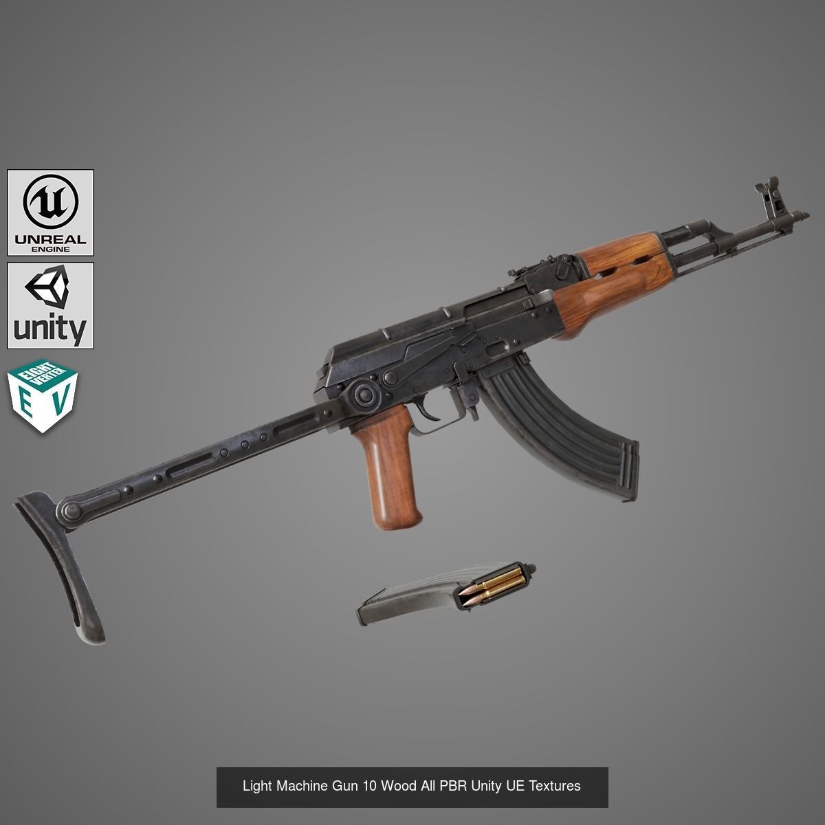 4 Assault Rifle All PBR Unity UE Textures Included 3D Model Collection_2