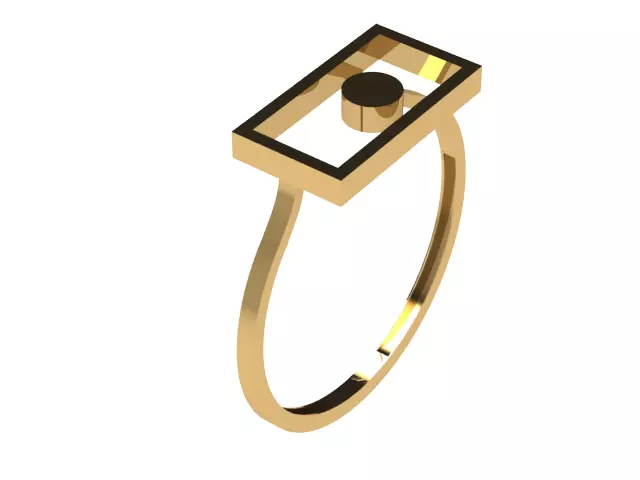 Gold Minimal Ring 3D print model
