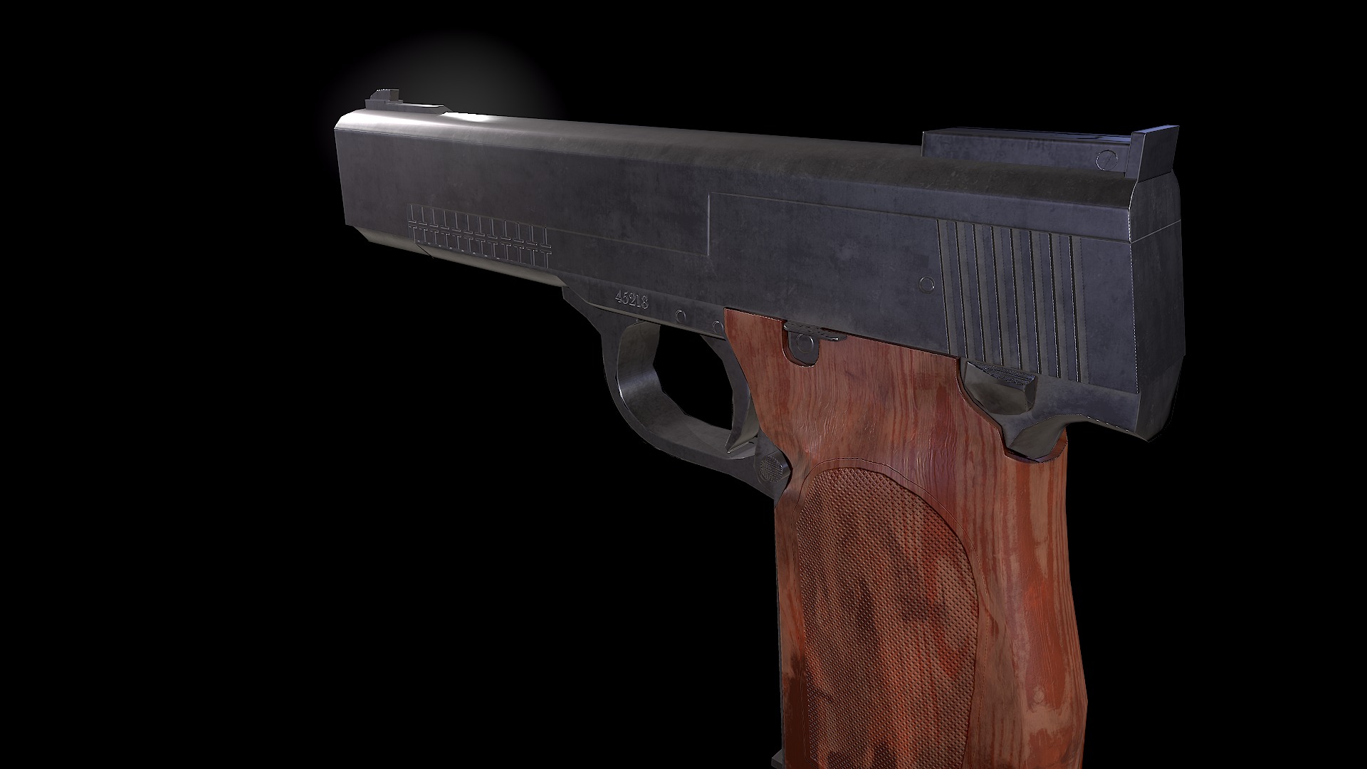 Low poly gun Low-poly 3D model_1