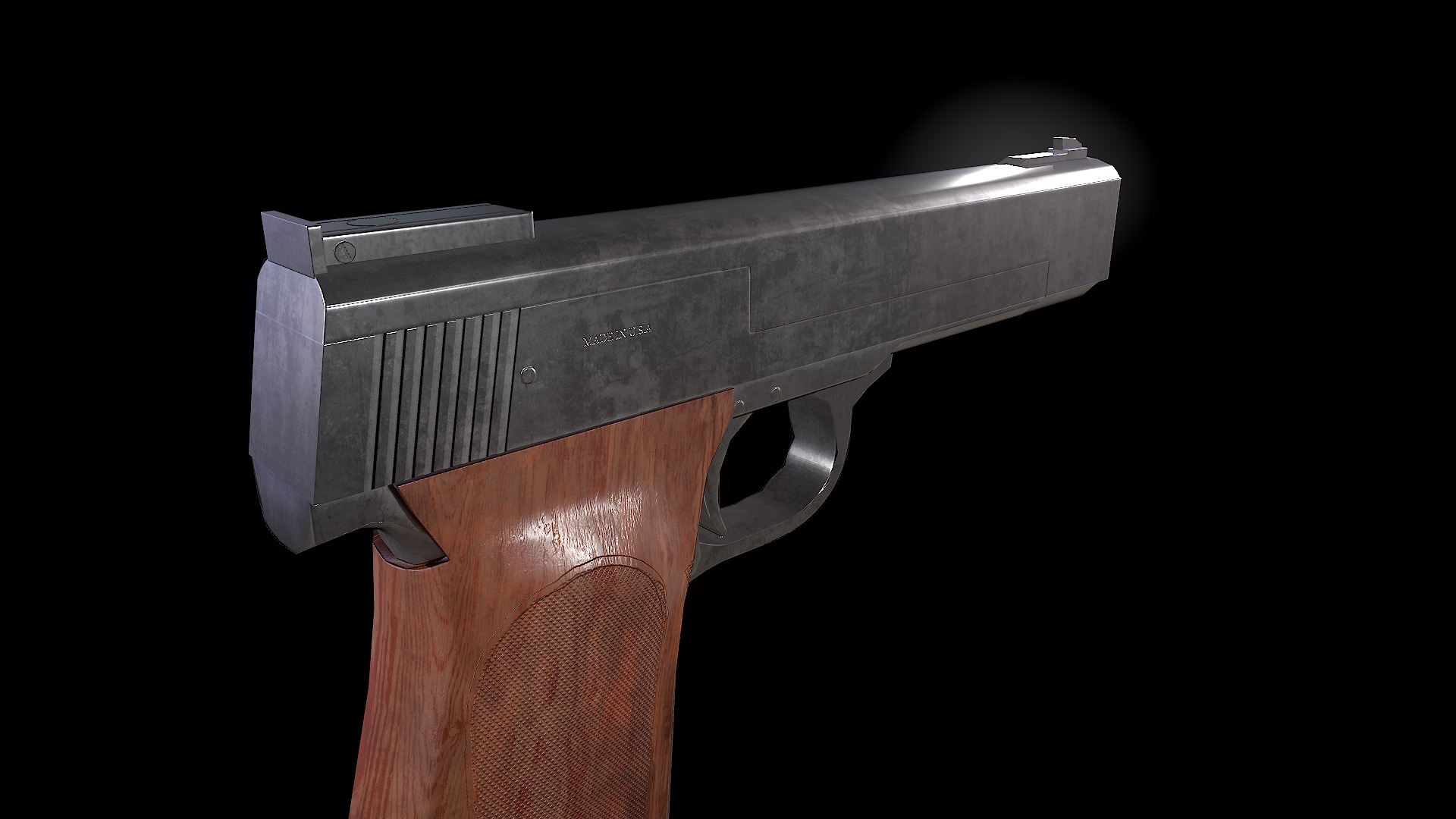 Low poly gun Low-poly 3D model_2