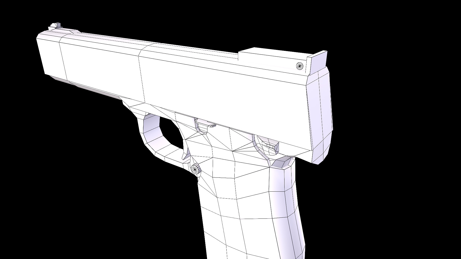 Low poly gun Low-poly 3D model_5