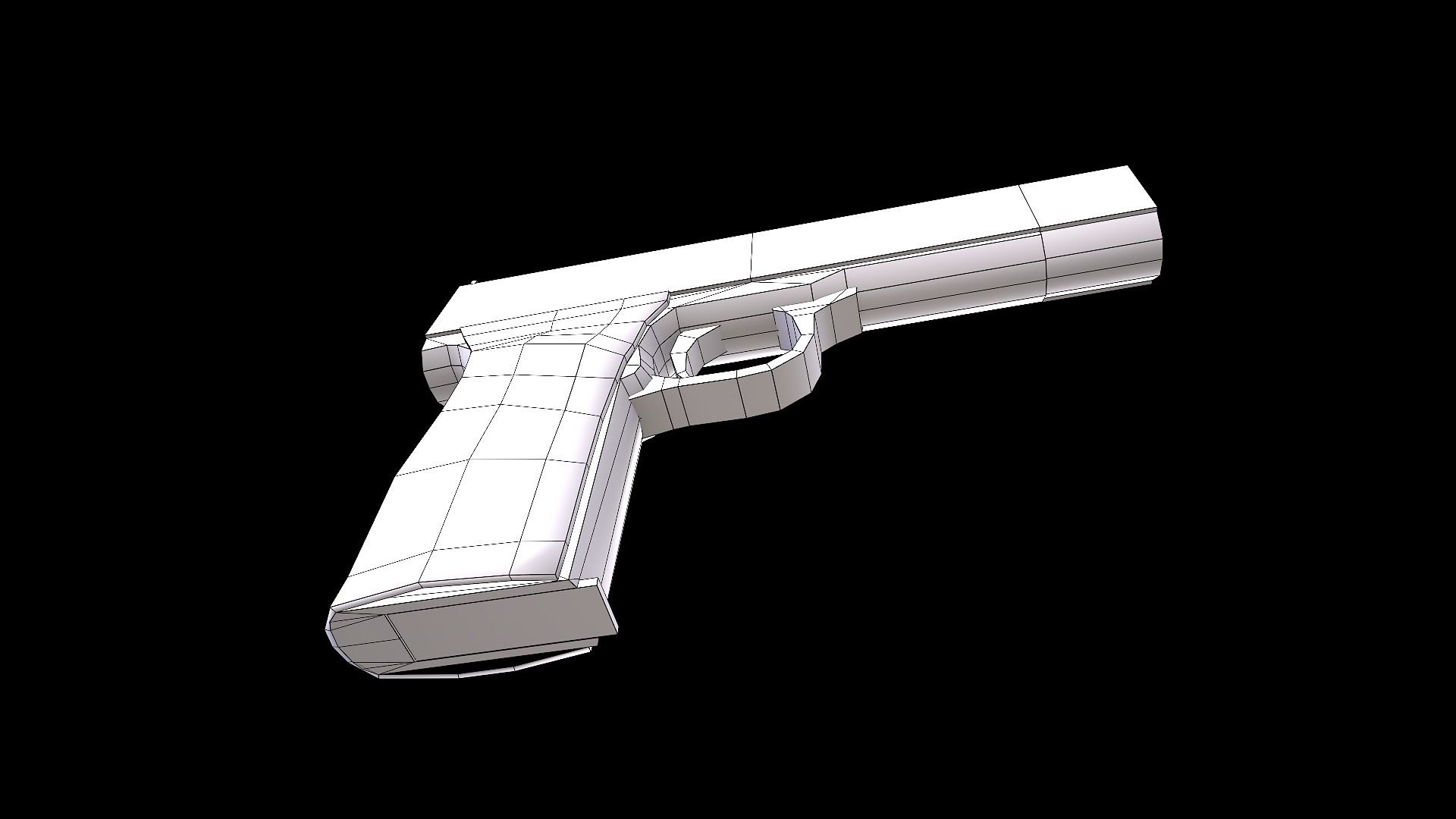 Low poly gun Low-poly 3D model_6