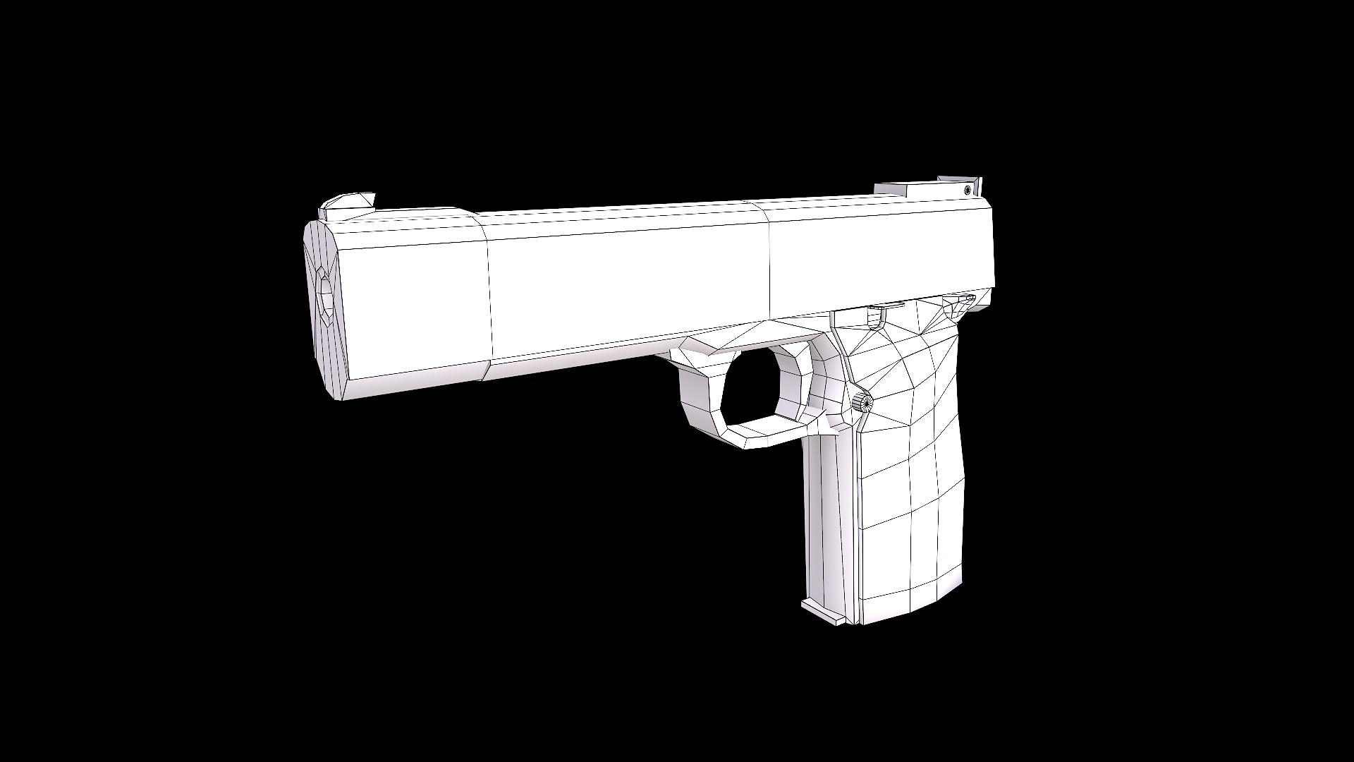 Low poly gun Low-poly 3D model_4