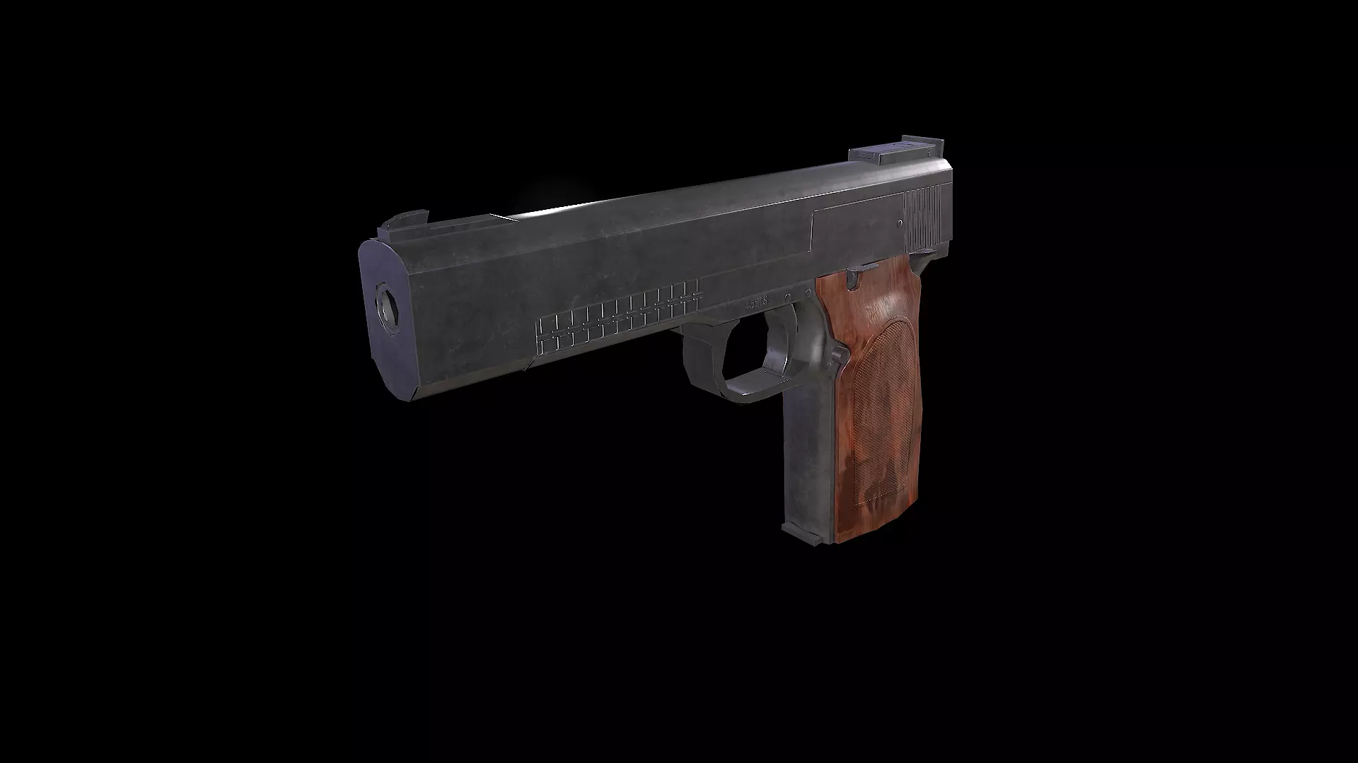 Low poly gun Low-poly 3D model_0