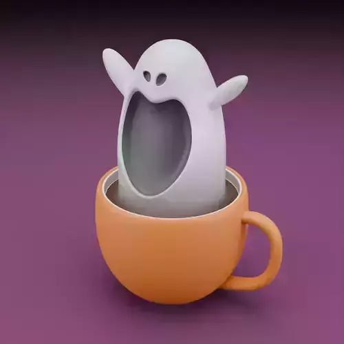 Coffee Ghost Halloween 3D model for 3D print 3D model