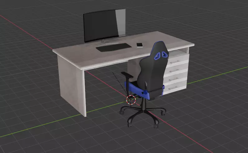 Computer Setup Low-poly 3D model