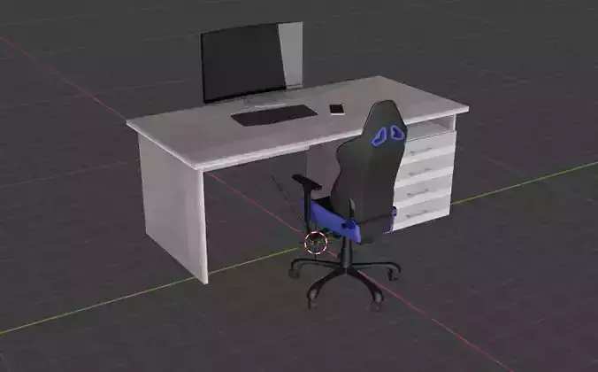 Computer Setup Low-poly 3D model