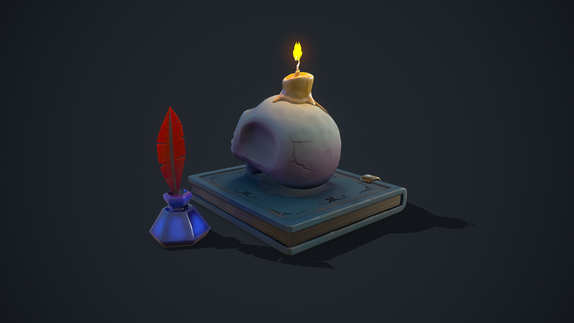 Stylized Book Low-poly 3D model_3