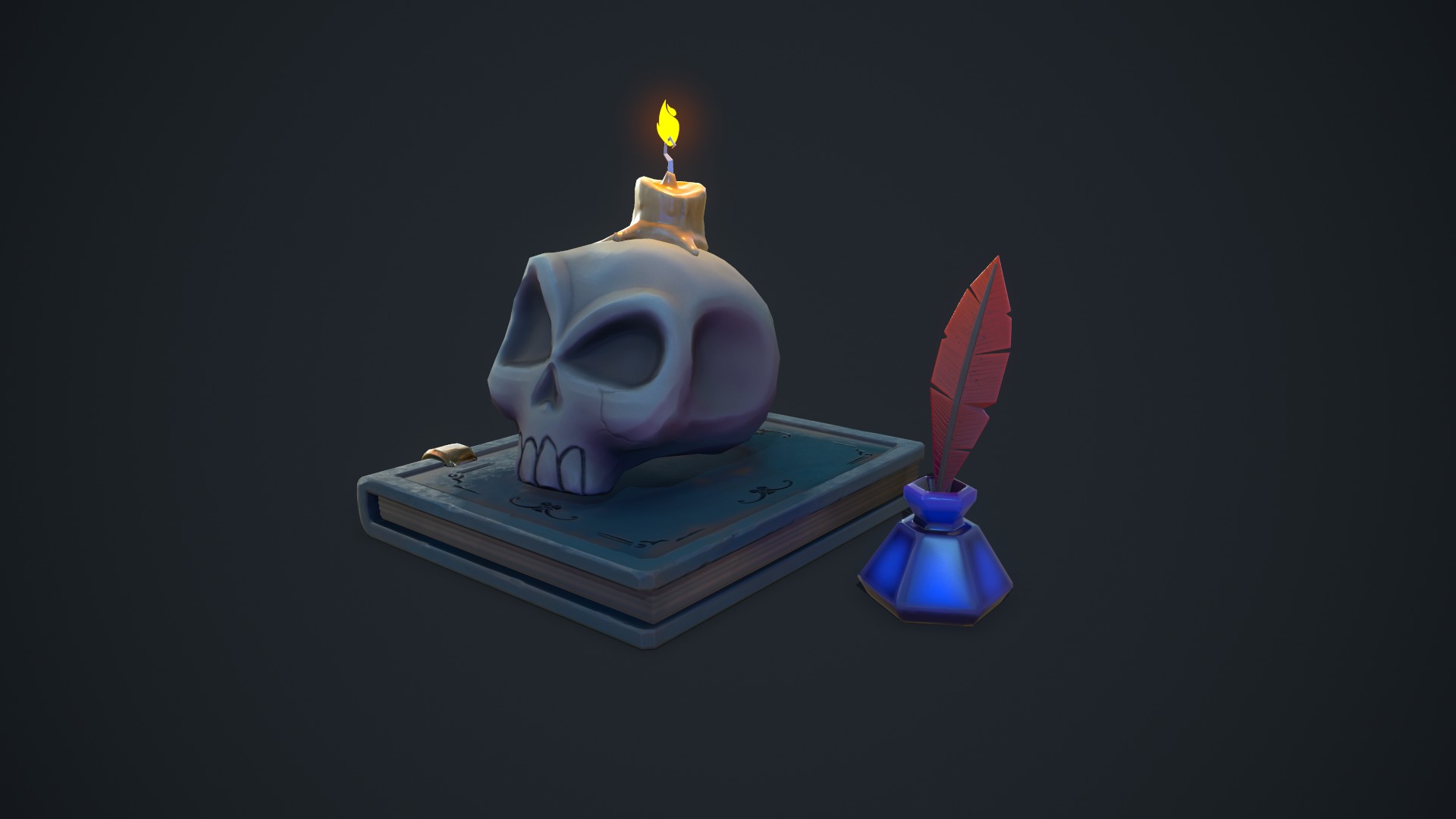 Stylized Book Low-poly 3D model_2