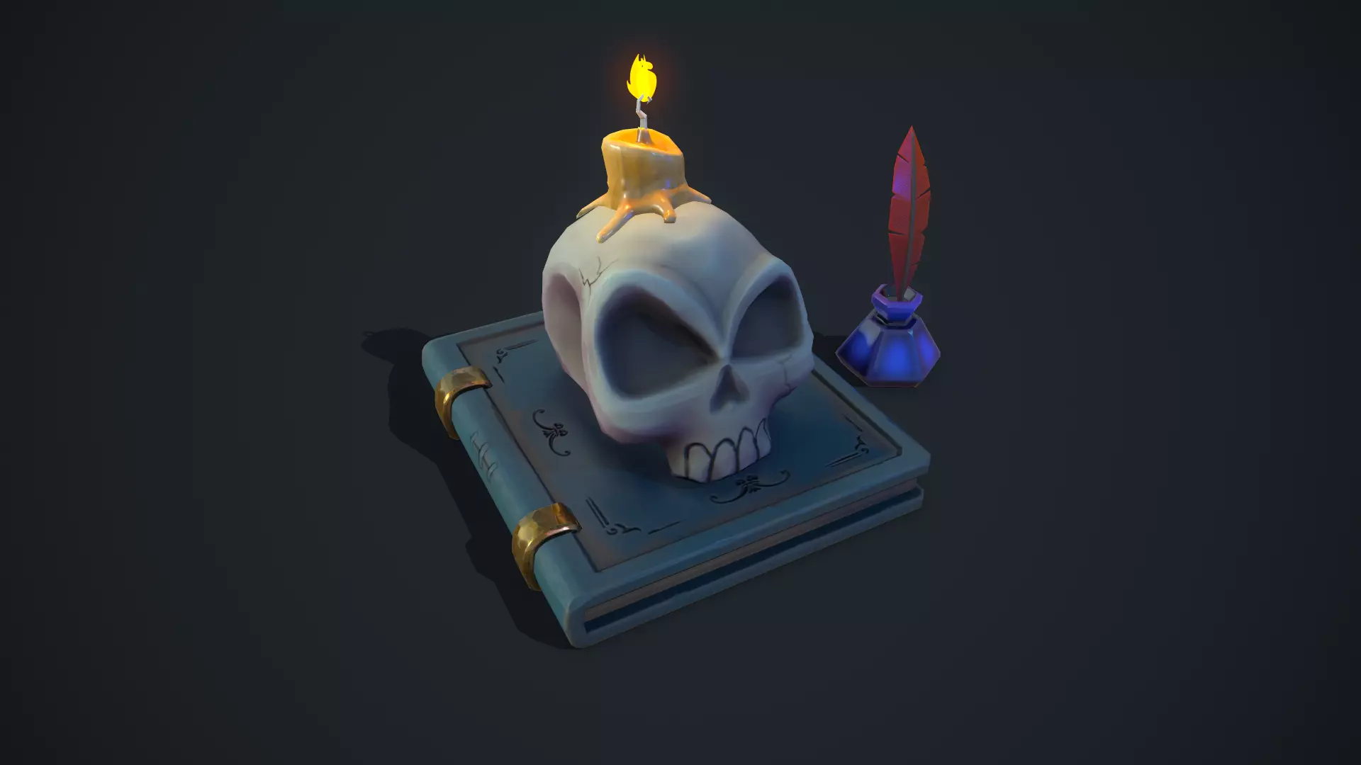Stylized Book Low-poly 3D model_0