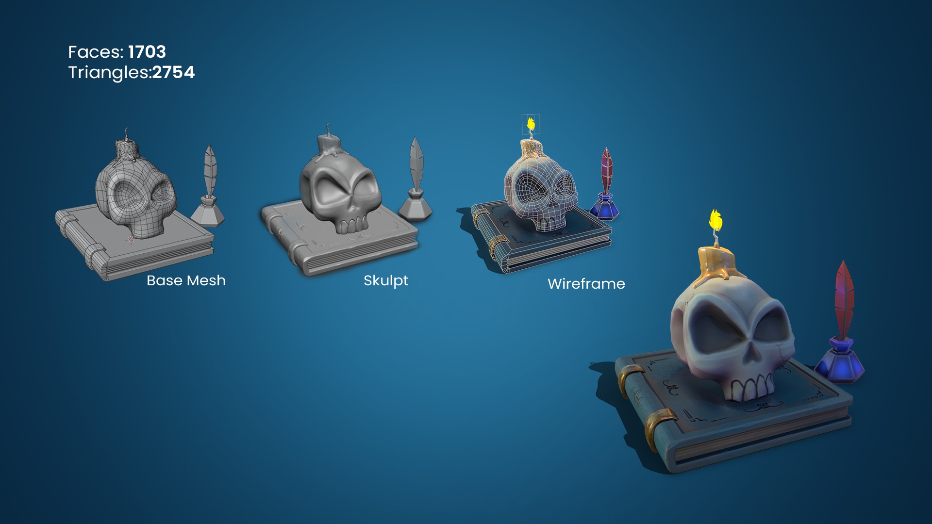Stylized Book Low-poly 3D model_5