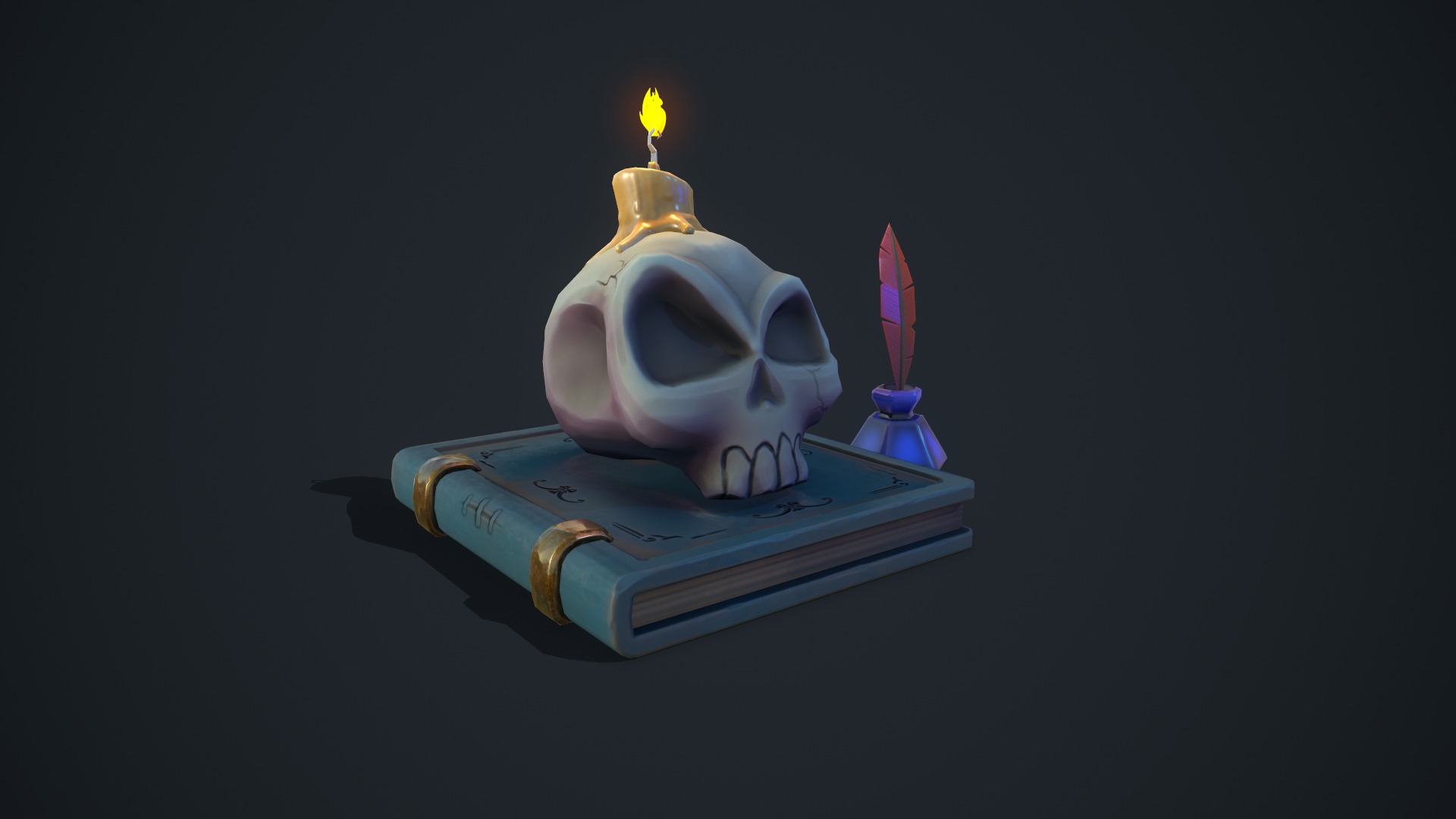 Stylized Book Low-poly 3D model_1
