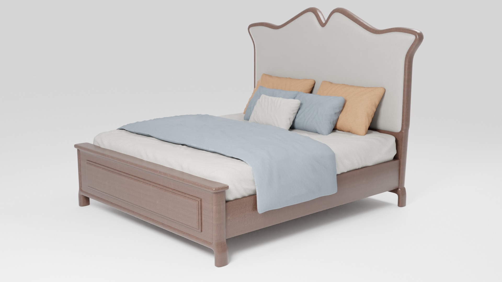 Modern bed with stylish design 3D model_4