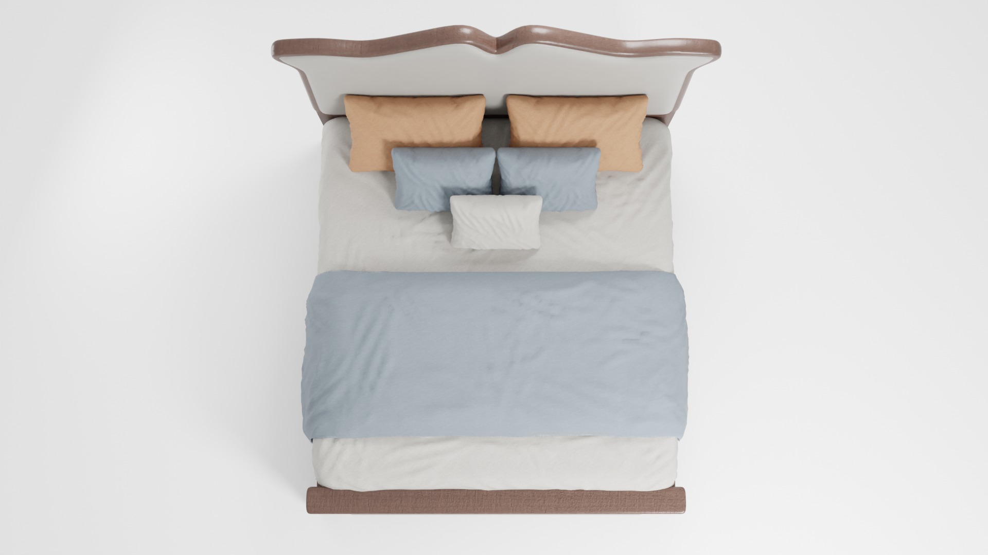 Modern bed with stylish design 3D model_5