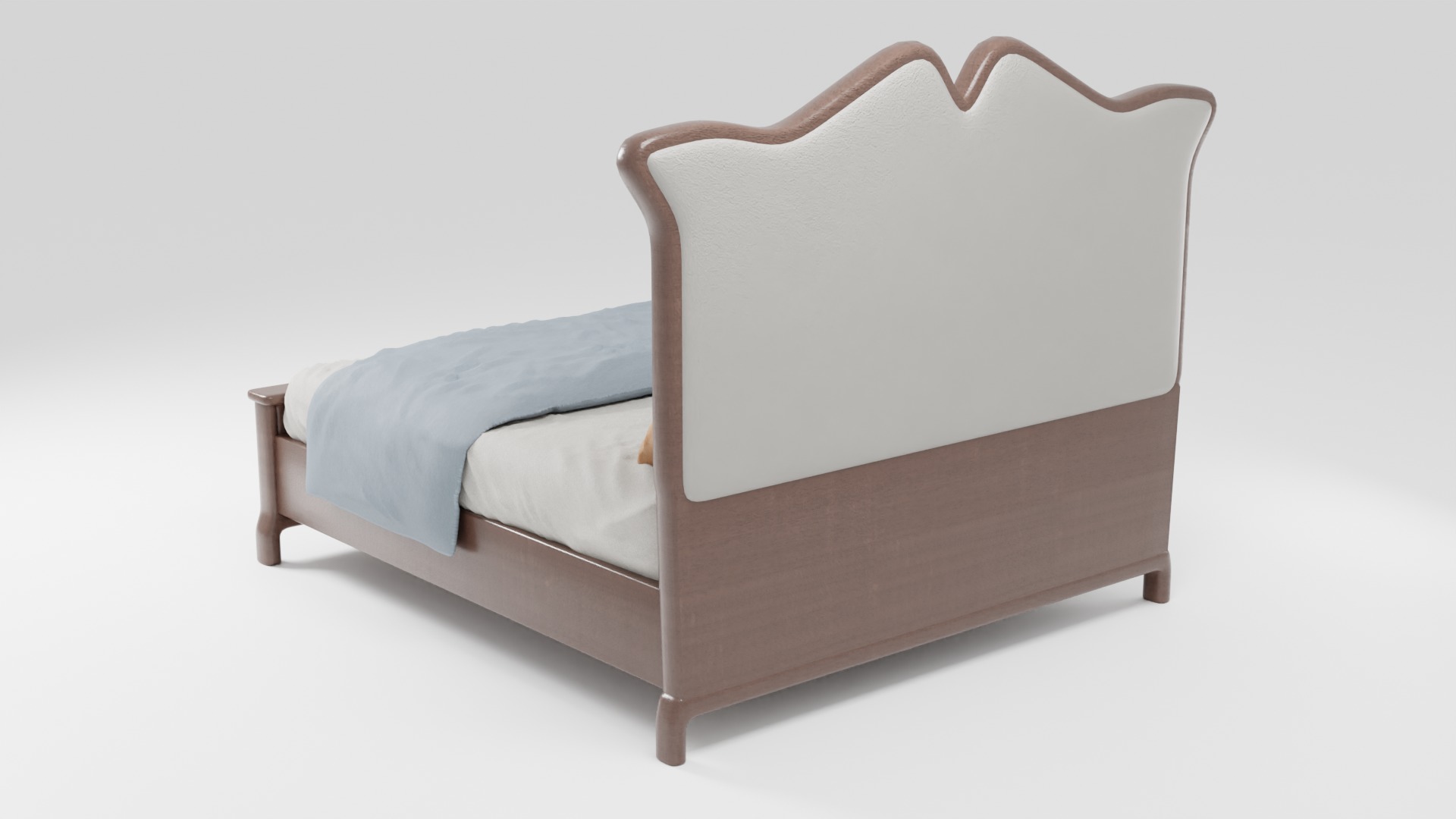 Modern bed with stylish design 3D model_3