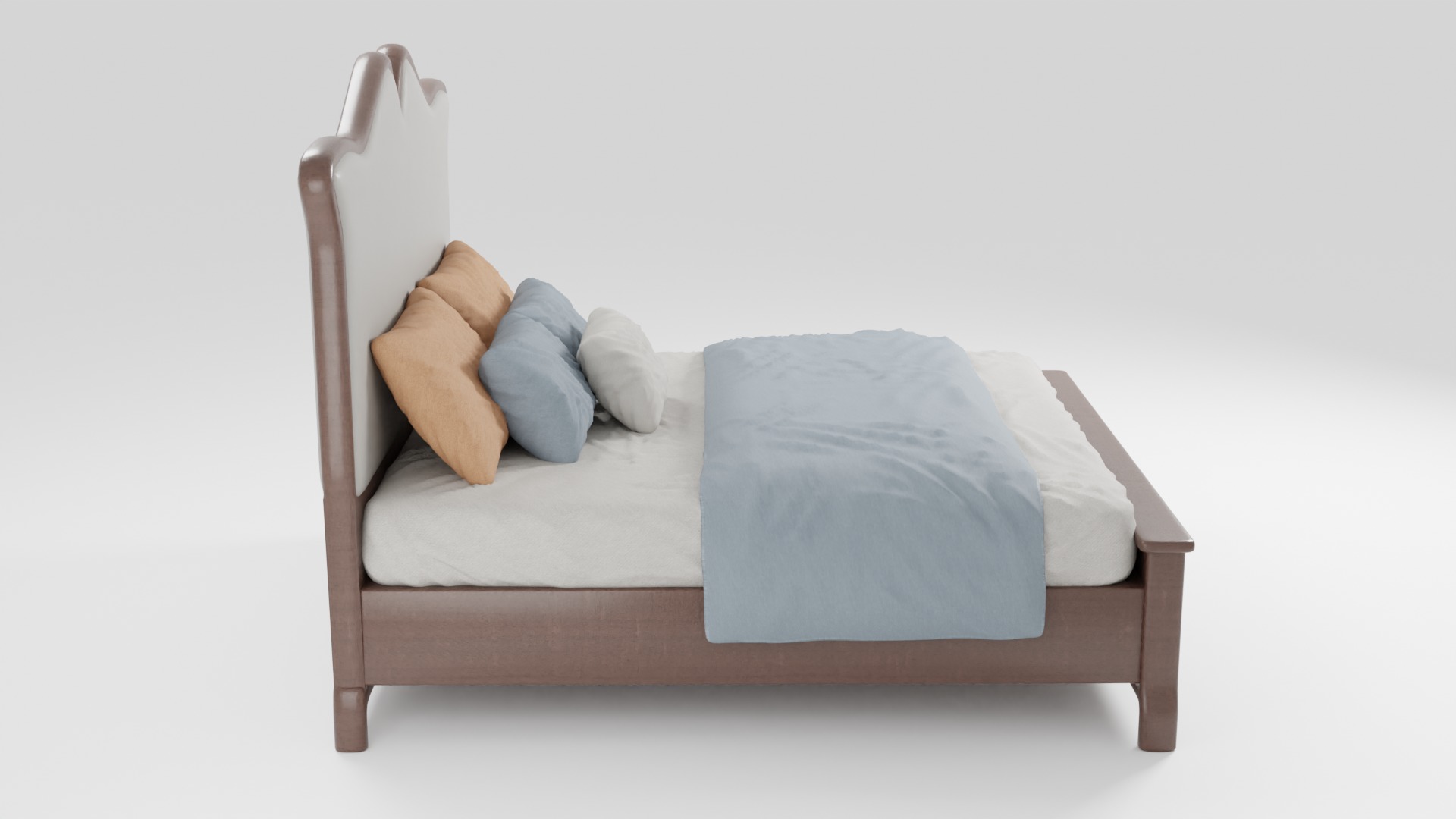 Modern bed with stylish design 3D model_1