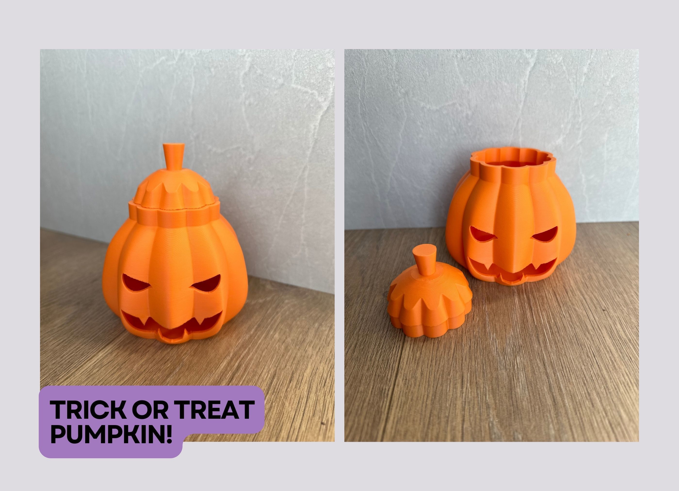 Trick or treat pumpkin candy box  3D print model_3