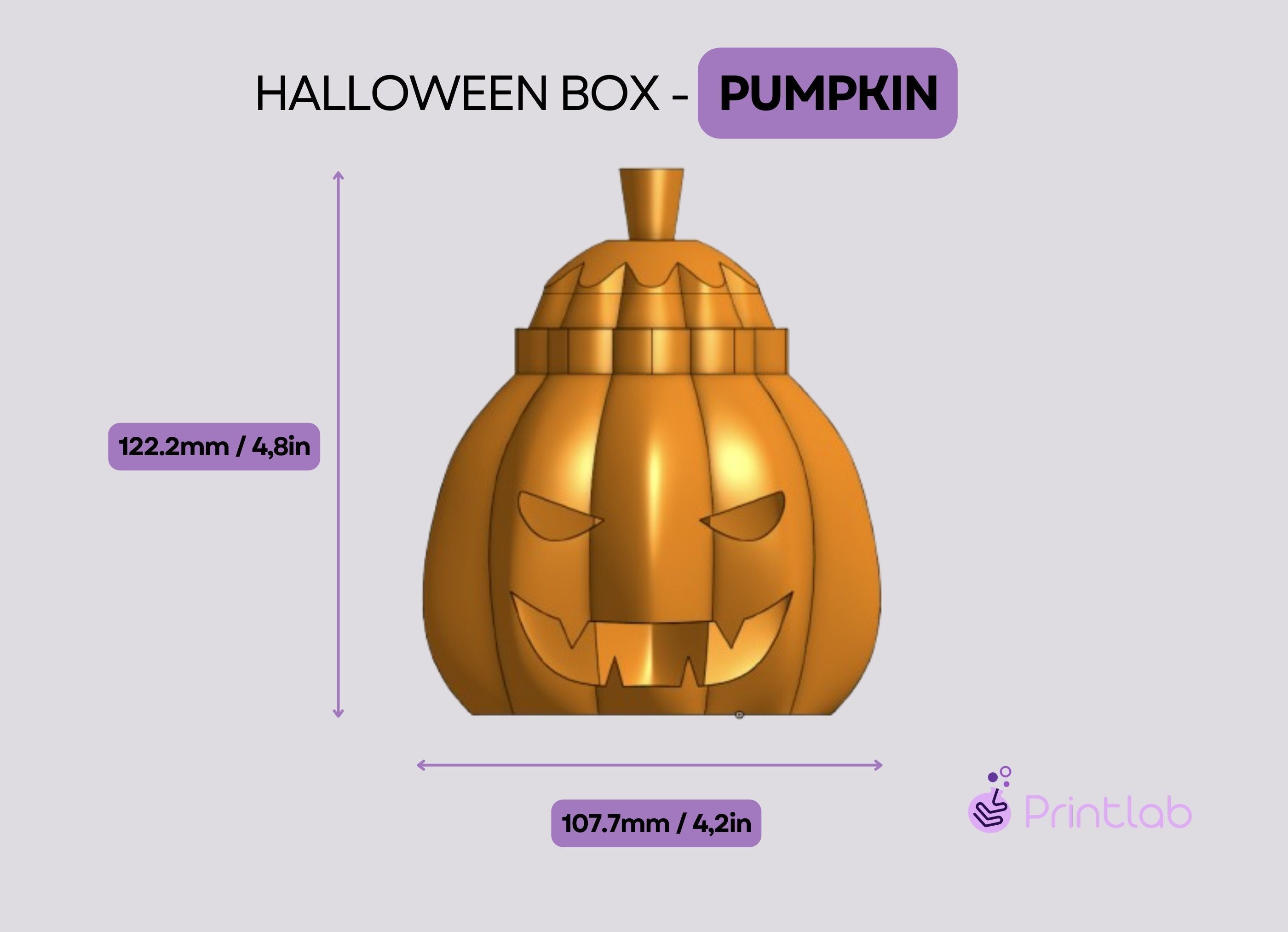 Trick or treat pumpkin candy box  3D print model_2
