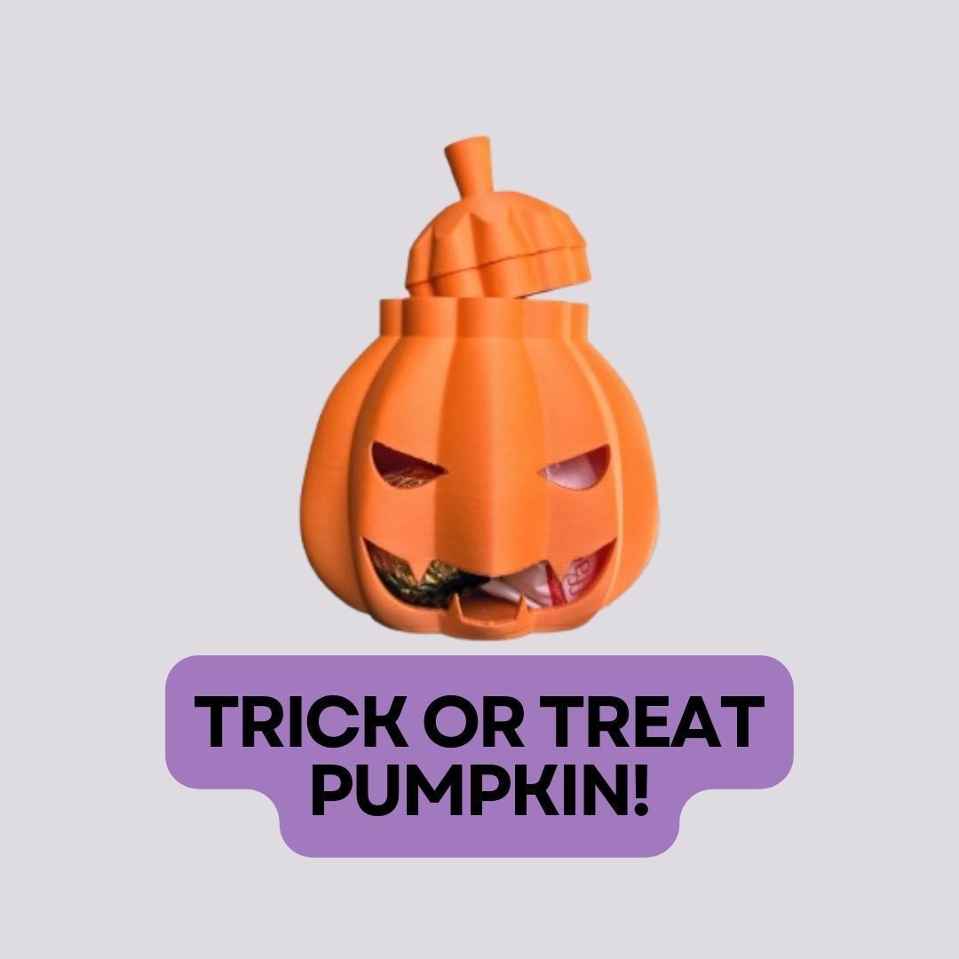 Trick or treat pumpkin candy box  3D print model_1