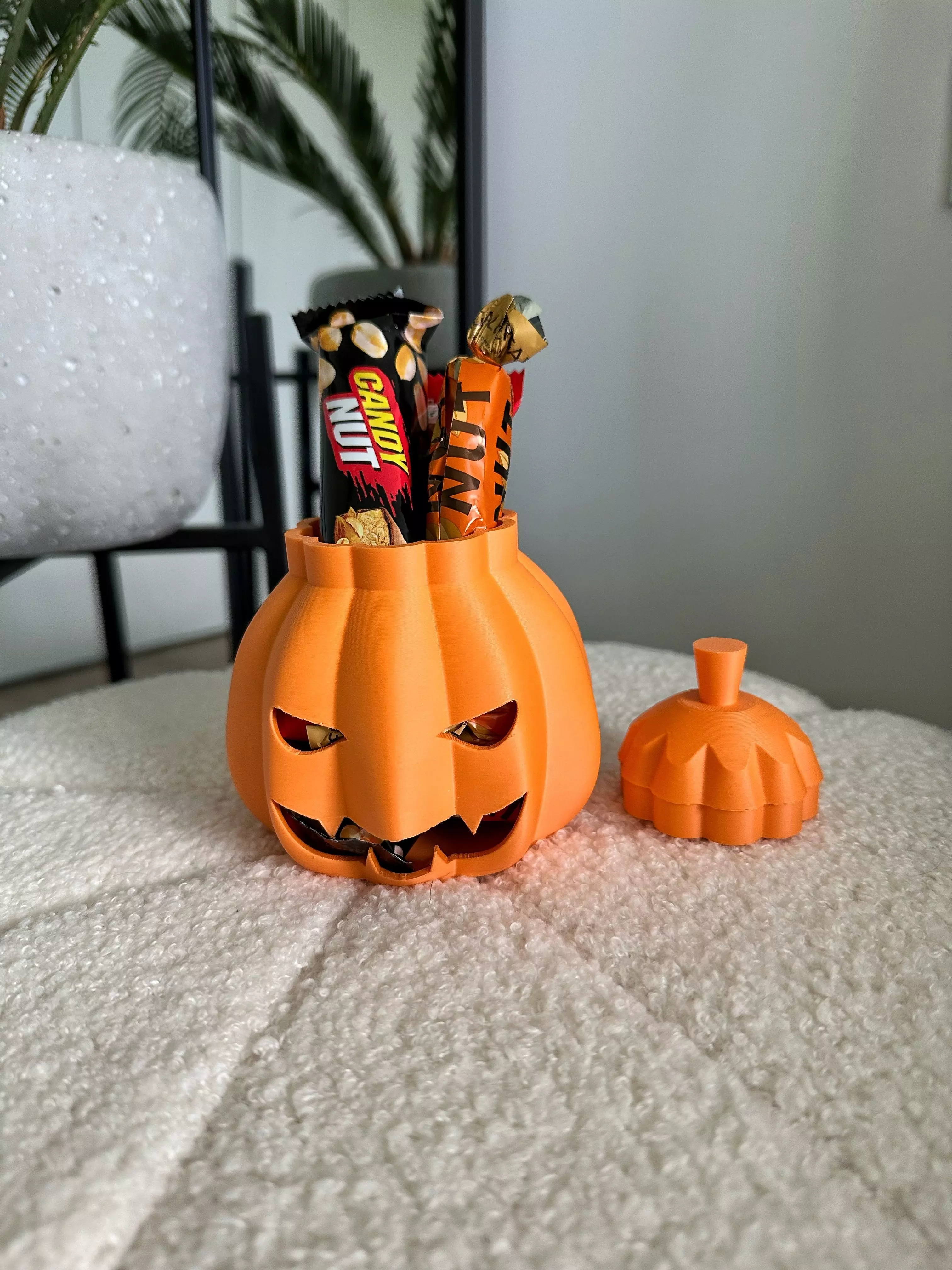 Trick or treat pumpkin candy box  3D print model_0