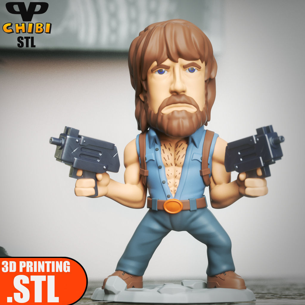 Chuck Norris Chibi STL for 3D Printing ChibiSTL 3DXM 3D print model_0