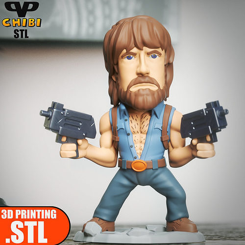 Chuck Norris Chibi STL for 3D Printing ChibiSTL 3DXM