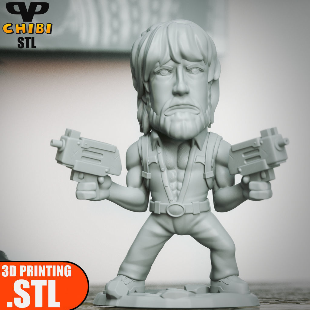 Chuck Norris Chibi STL for 3D Printing ChibiSTL 3DXM 3D print model_3
