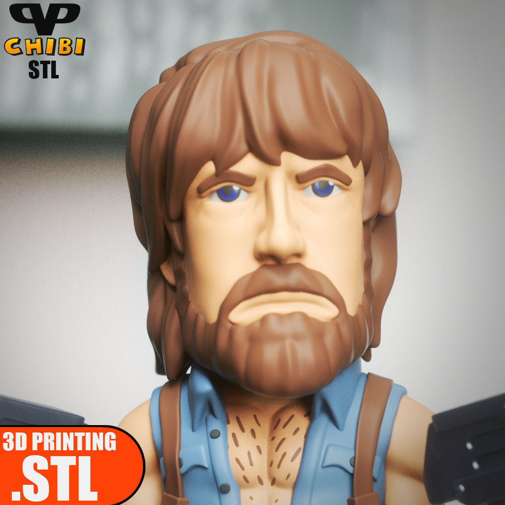 Chuck Norris Chibi STL for 3D Printing ChibiSTL 3DXM 3D print model_1