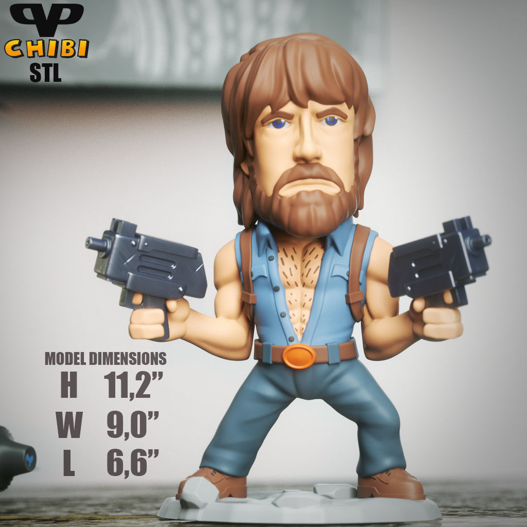 Chuck Norris Chibi STL for 3D Printing ChibiSTL 3DXM 3D print model_5
