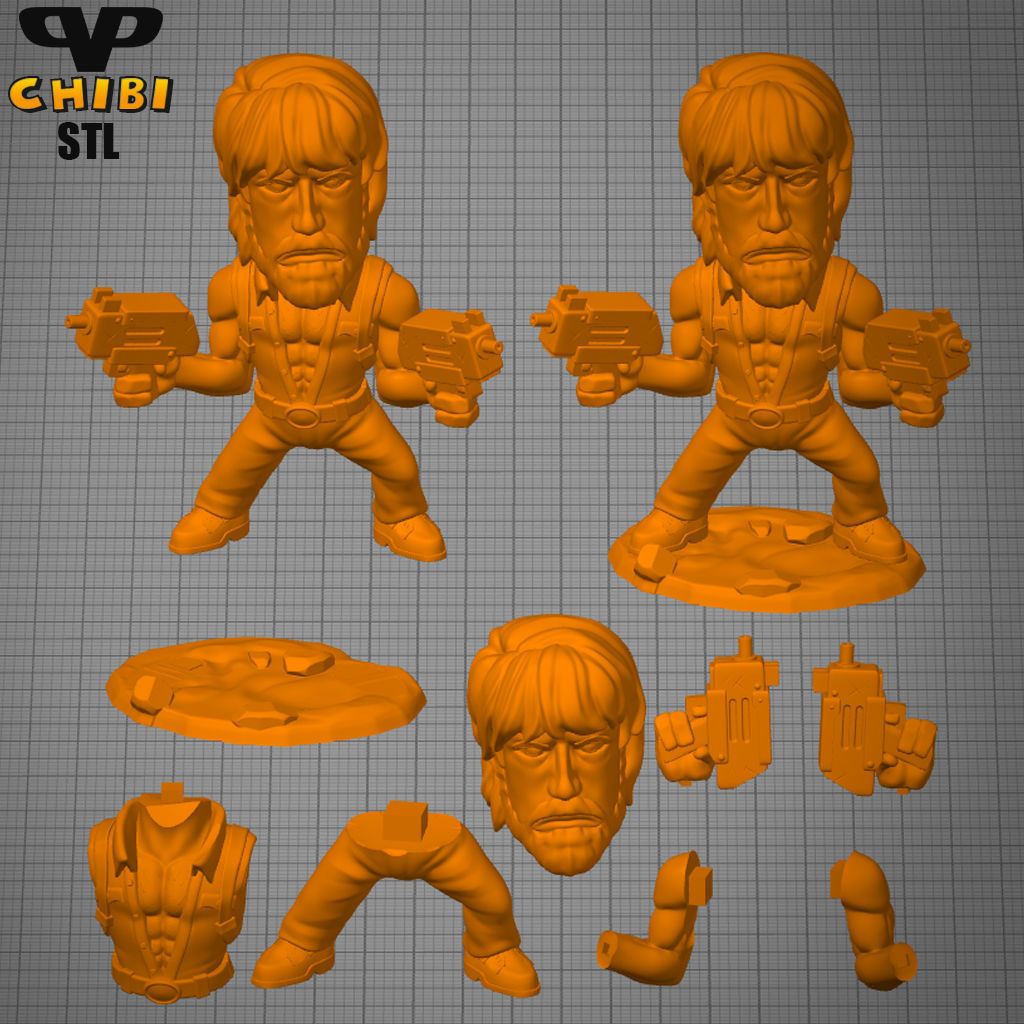 Chuck Norris Chibi STL for 3D Printing ChibiSTL 3DXM 3D print model_2