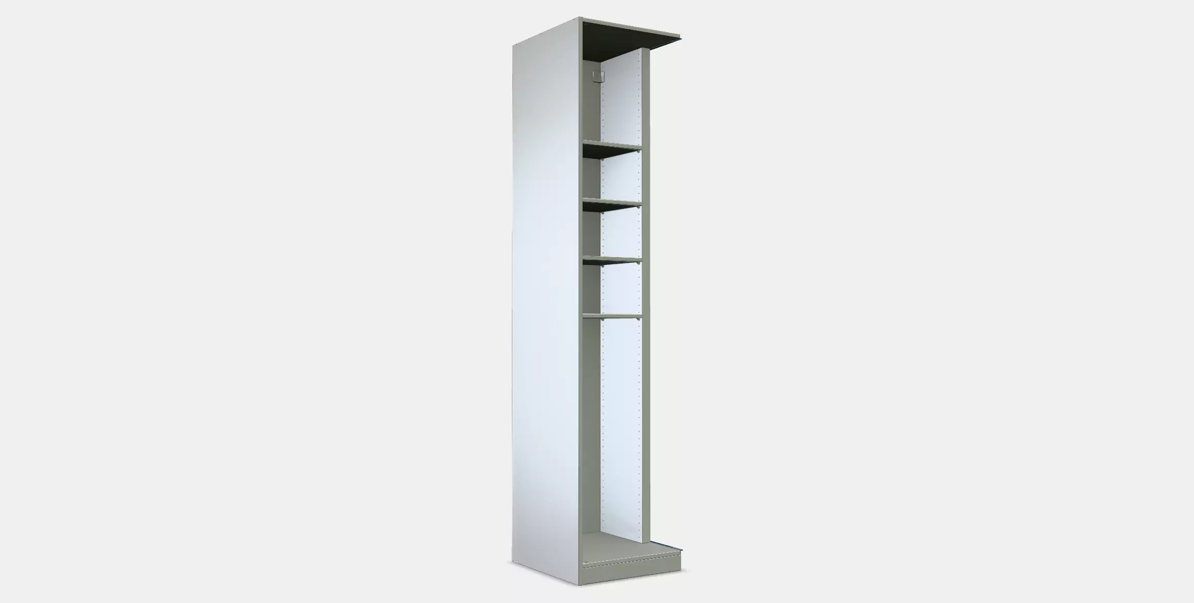 PAX Add-on corner unit with 4 shelves 1 Low-poly 3D model_0