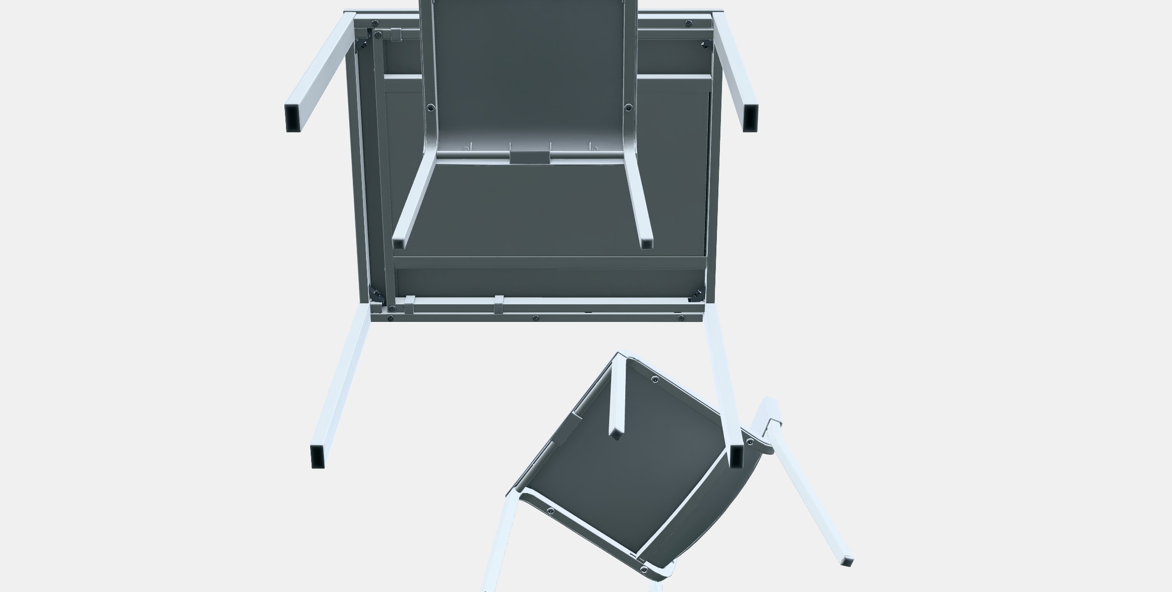 VANGSTA - TEODORES Table and 2 chairs Low-poly 3D model_8