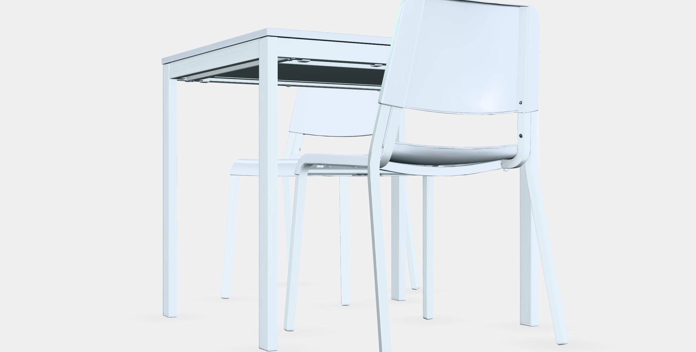 VANGSTA - TEODORES Table and 2 chairs Low-poly 3D model_2