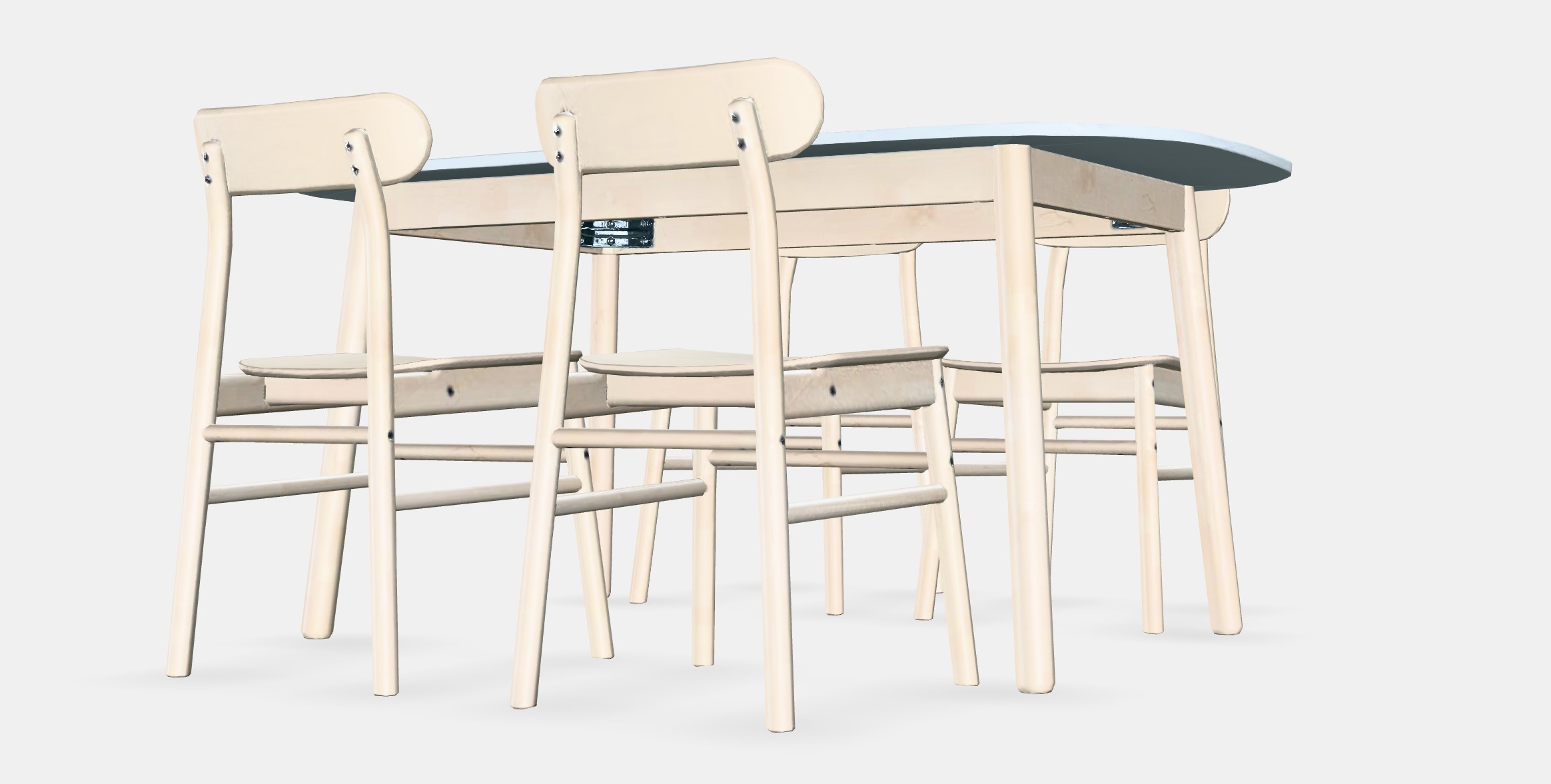 VEDBO - RONNINGE Table and 4 chairs Low-poly 3D model_6
