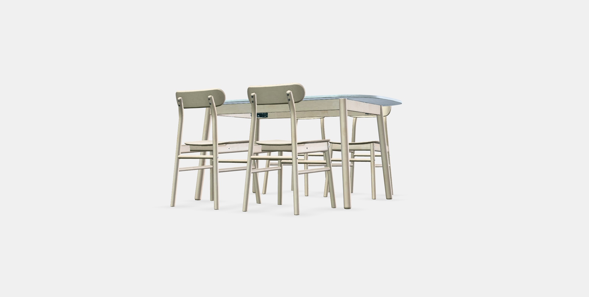 VEDBO - RONNINGE Table and 4 chairs Low-poly 3D model_12