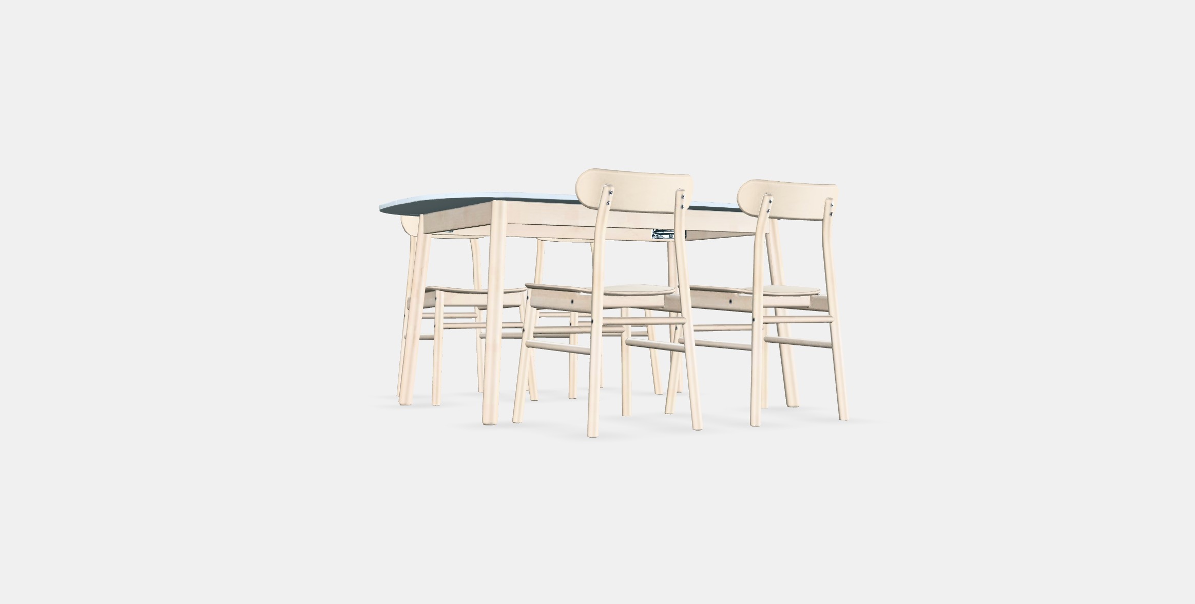 VEDBO - RONNINGE Table and 4 chairs Low-poly 3D model_16