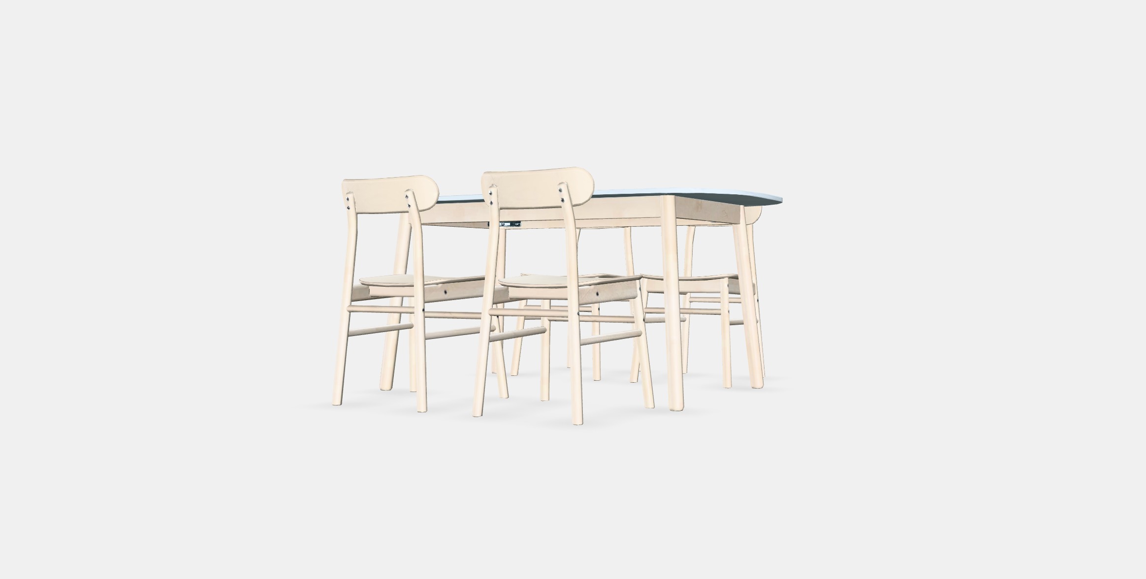 VEDBO - RONNINGE Table and 4 chairs Low-poly 3D model_4