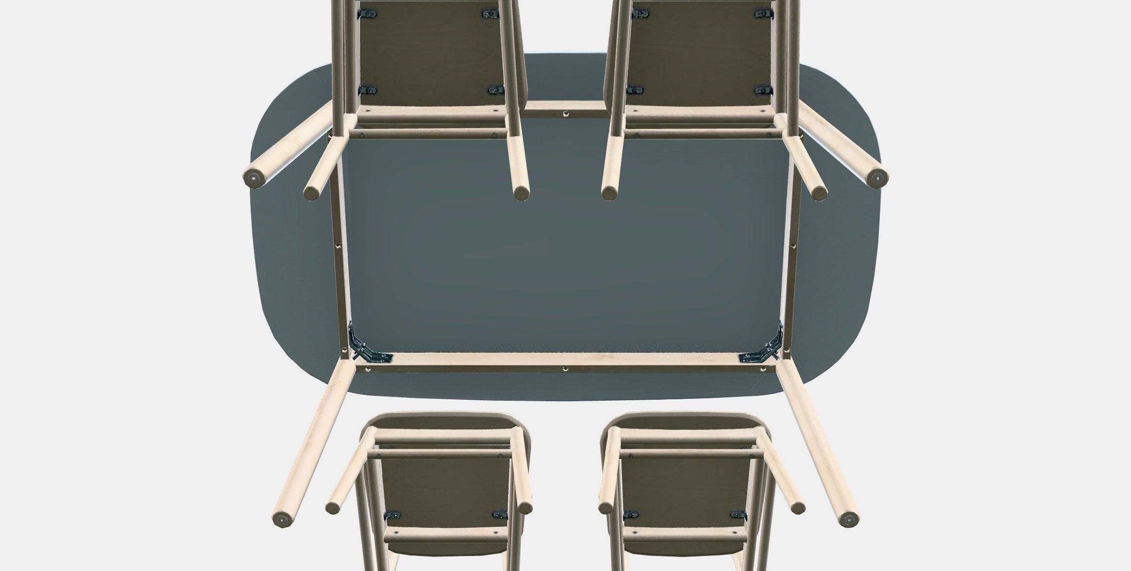 VEDBO - RONNINGE Table and 4 chairs Low-poly 3D model_8
