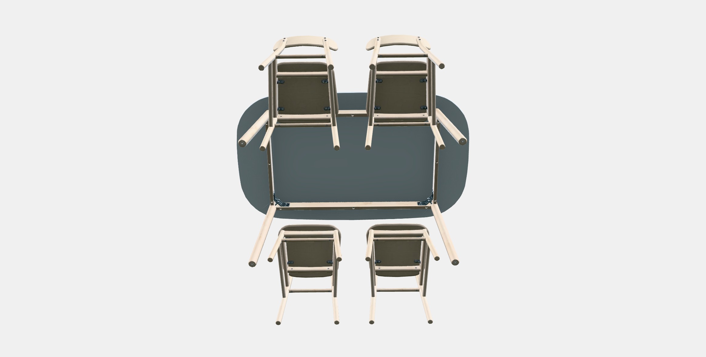 VEDBO - RONNINGE Table and 4 chairs Low-poly 3D model_7