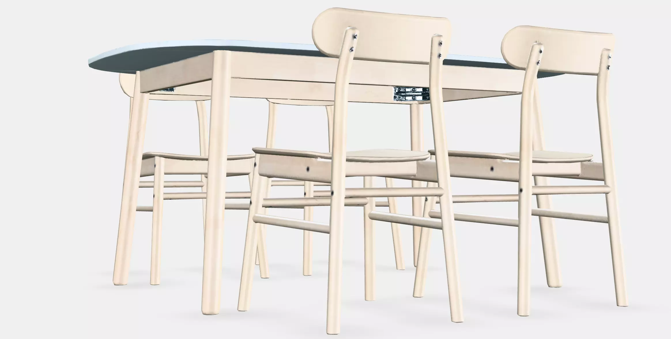 VEDBO - RONNINGE Table and 4 chairs Low-poly 3D model_0