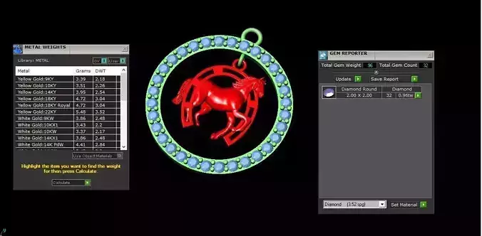 Horse circle necklace inside horseshoe