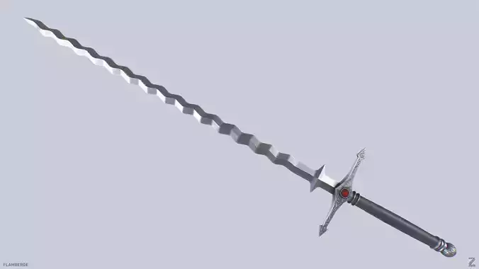 Flamberge Low-poly 3D model