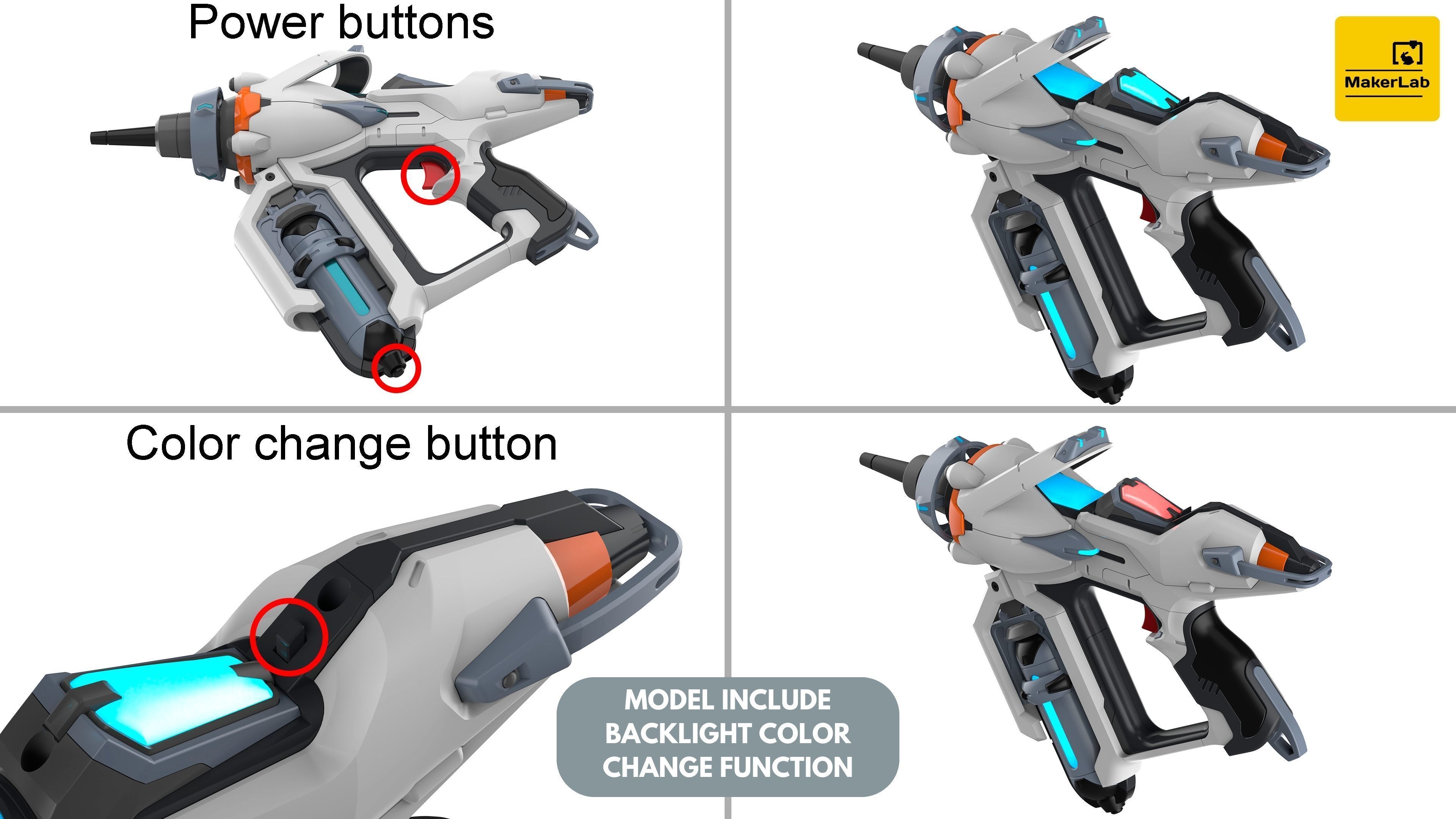 Juno Mediblaster - Overwatch - STL OBJ CAD set - Commercial Use 3D print model_12